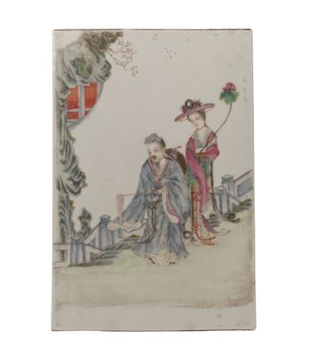 une image représentant un tableau où l'on voit une femme et un homme assis sur un banc