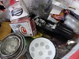 many items in a bag that are sitting on a table