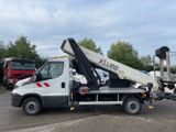 a white truck with a crane on the back of it