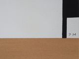 the cover of a book with a black and white image of a square and a rectangle