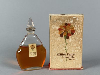 GRENOVILLE. Flacon de parfum OEILLET FANE. Flacon en verre l…