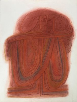 une image représentant un dessin de chaise aux motifs rouges et marron