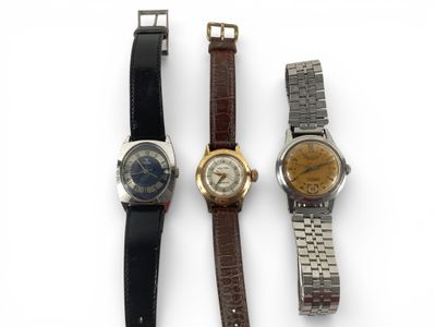 YEMA Montre d’homme en acier, fond bleu bicolore, chiffres r… - Photo 1