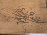 a drawing of a baseball bat on a piece of paper