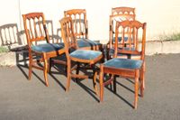 Suite de six chaises dite à la cathédrale en acajou et placa…