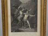 une photo encadrée représentant un tableau d'un homme tenant un arc