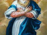 an image of a painting of the virgin mary surrounded by angels