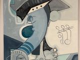 un tableau accroché au mur d'une pièce, sur lequel figure une horloge