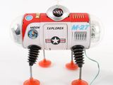 a toy robot that is sitting on top of a table