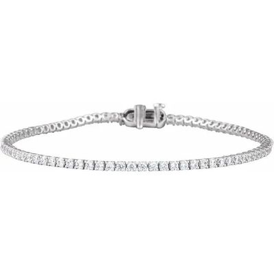 Bracelet tennis en or blanc 14 carats serti de diamants