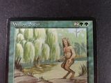 a picture of a card with a picture of a man in a forest