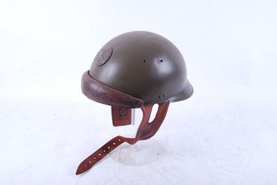 Un casque de tankiste français repeint, intérieur copie