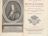 an old book with a picture of a man in a dress and a wreath
