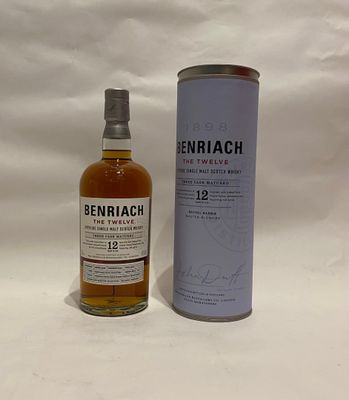 the bottle of benriach 12 years old and a canister of 12 years old