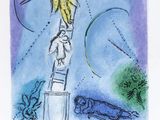 the poster for a concert in paris shows an image of a man standing on top of a ladder