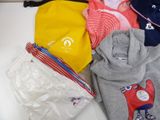 a pile of clothing that is on a table