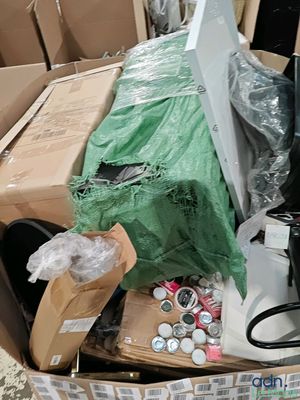 a box full of assorted items sitting on the floor