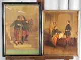 tableau représentant deux hommes en uniforme militaire debout à côté d'un tableau représentant un homme