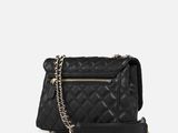 black quilted cross body bag with chain strap