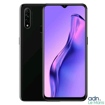 the front and back of a black smartphone with a curved design