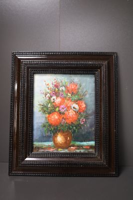 une image d'une peinture de fleurs dans un vase