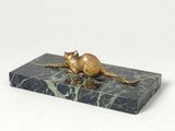 bronze mouse on marble base