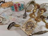 a pile of assorted items on a white surface