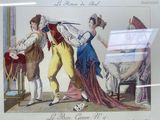 painting of a man and a woman playing a game of tennis