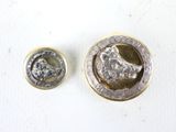 two buttons that have a picture of a horse on them