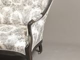 an image of a chair with a floral upholstered back