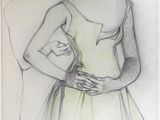 dessin représentant une femme en robe verte et un homme en chemise blanche