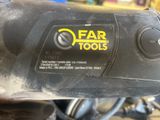 a close up of a motor bike with a sticker on it