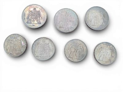 4 piéces de 10 fr Hercule, 3 piéces de 50 Frs Hercule (190 gr) - Photo 1