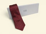 an image of a red neck tie and a white box