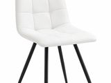 une chaise blanche aux pieds noirs sur fond blanc