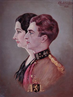 portrait of a man and a woman in military uniforms
