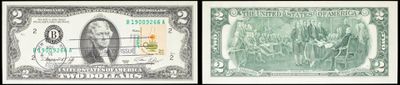 trois images différentes d'un billet d'un dollar sur lequel figure le portrait d'une femme