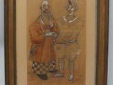 painting of a man and a woman dressed in traditional clothing