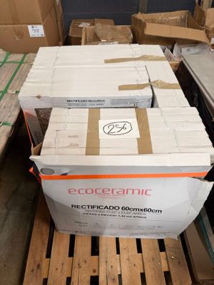 a stack of boxes sitting on a pallet in a warehouse