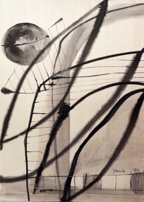 un dessin en noir et blanc représentant une horloge fixée à un poteau