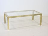 brass coffee table with glass top and legs