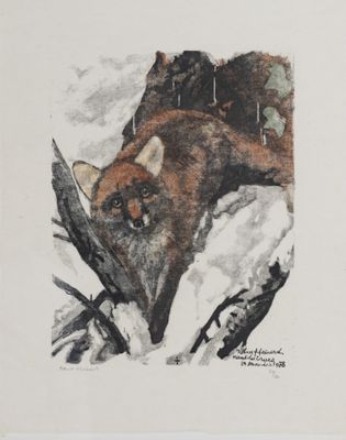 an image of a drawing of a fox in the snow