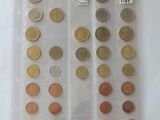 a lot of coins in a plastic bag on the table