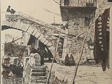 une image représentant un dessin d'un bateau passant sous un pont