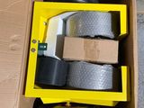 a cardboard box with a pair of tires inside of it