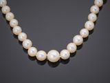 a cultured pearl and diamond necklace