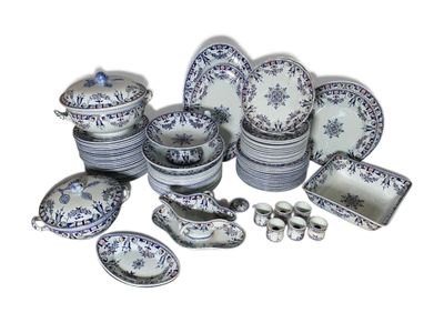a picture of a collection of blue and white dishes