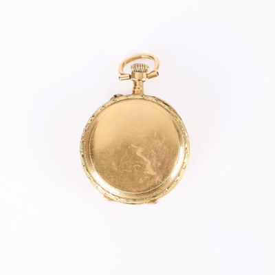 Montre de col en or gravé, le cache-poussière en or, le mouv… - Photo 1