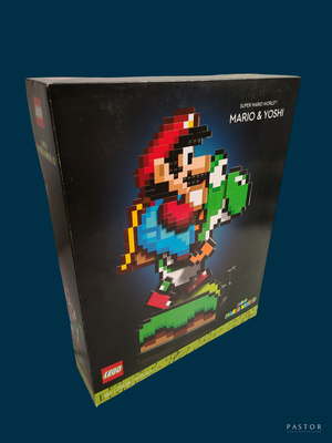 a box that has a lego mario and toad on it