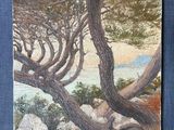 une image représentant un tableau d'un arbre sur fond bleu